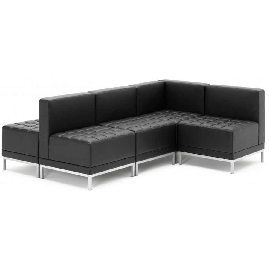 Infinity Modular Black Leather Sofa